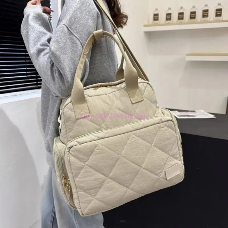 R6FD Diaper Bag Splashproof Wear Resistant Bag Handbag Large Capacity Mom Bag Travel Bag for Women Shoulder Bags Backpack