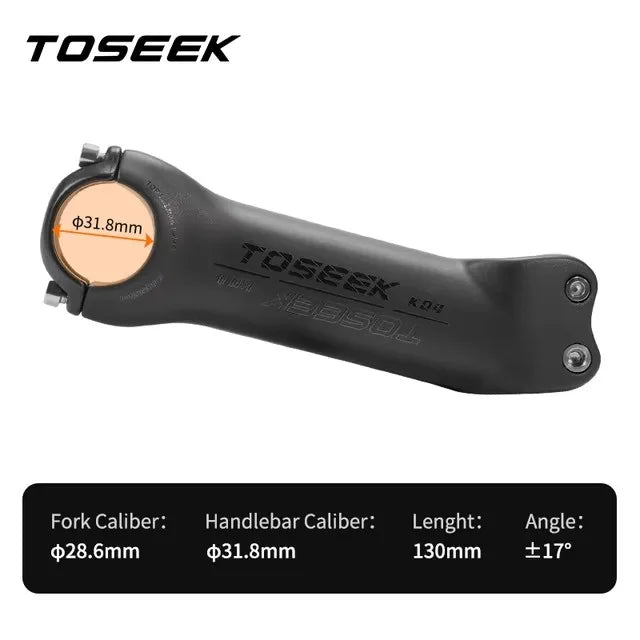 TOSEEK K04 Carbon Stem 6/17Degree Mountain Bike Stem 31.8mm Handlebar Stems 70/80/90/100/110/120/130mm Black Matt Bicycle Parts