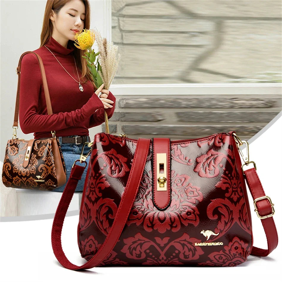 3 Layers Women 2024 Luxury Handbags Women Bags Designer Casual Shoulder Bags High Quality Leather Crossbody Bags for Female
