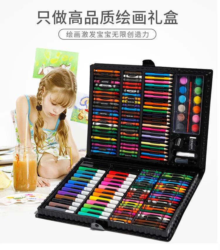 168 Watercolor Pen Set Children's Painting Set Training Class School Prizes Crayon Set Gift Birthday Kindergarten Graduation