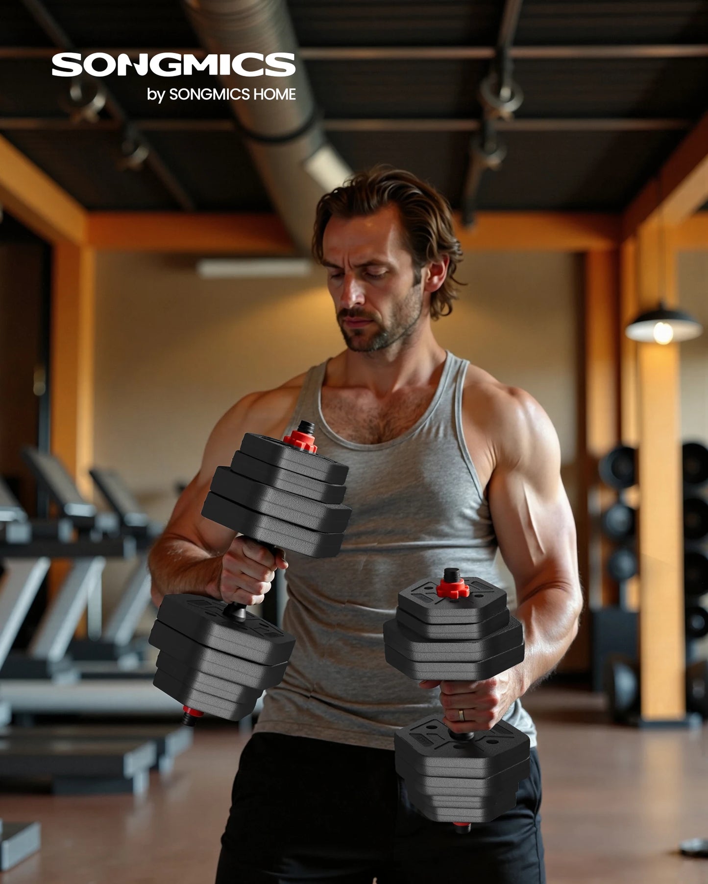 SONGMICS dumbbell set dumbbells Hexagon Short dumbbell set Workout Fitness Training Weightlifting