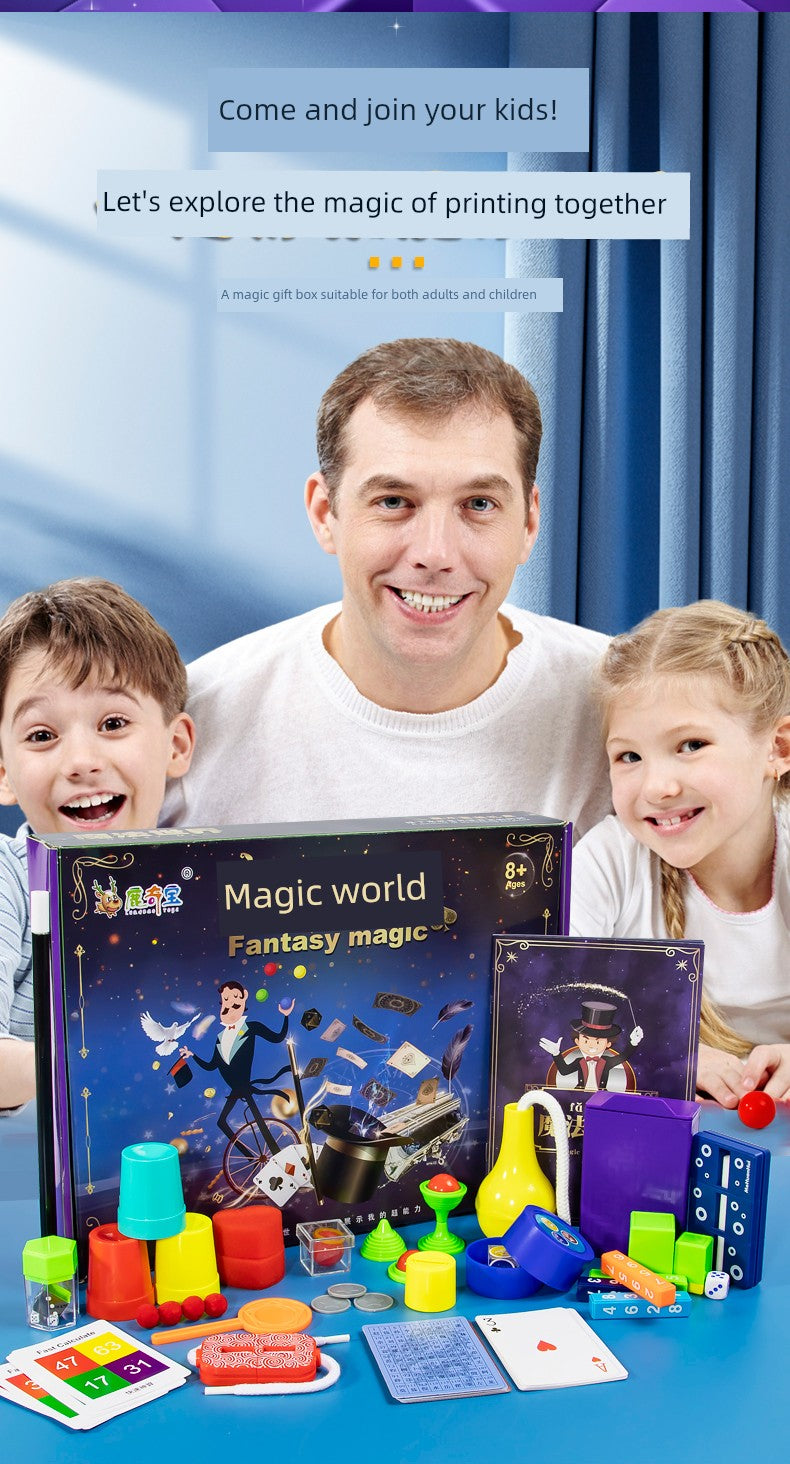 Children's Magic Props Toy Gift Box Close-Up Kindergarten Performance Set Magic Tricks Boy's Birthday Gift Shocking