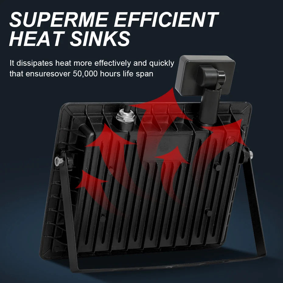 Outdoor LED Floodlight PIR Sensor 10W 20W 30W 50W 100W Cold White IP66 AC220V Garden/Street Reflector Spotlight with IR Remote