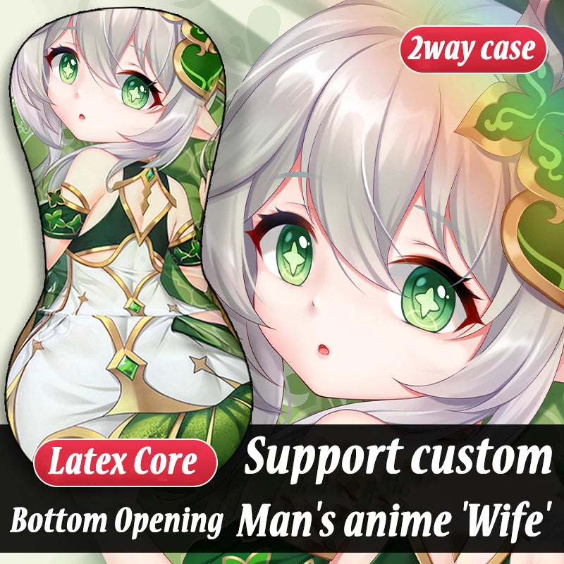 Game Genshin Impact Nahida Anime Dakimakura Body Latex Pillow Hug Bed Pillow Sleeping 40X60CM Pillow Cushion Support Custom