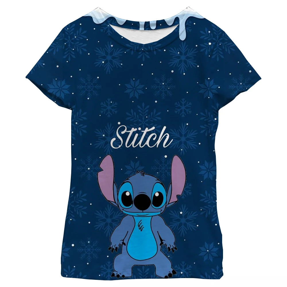 New Kawaii Lilo Stitch Cartoon T Shirt Children Kids Stitch Cute Manga T-shirt Y2k Graphic Tshirt Girl Boy Top Tees Lilo Stich