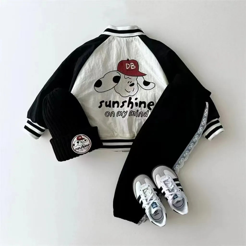 2025 Autumn New Baby Long Sleeve Coat Fashion Kids Boys Baseball Uniform Cotton Girls Casual Reversible Jacket Children Clothes