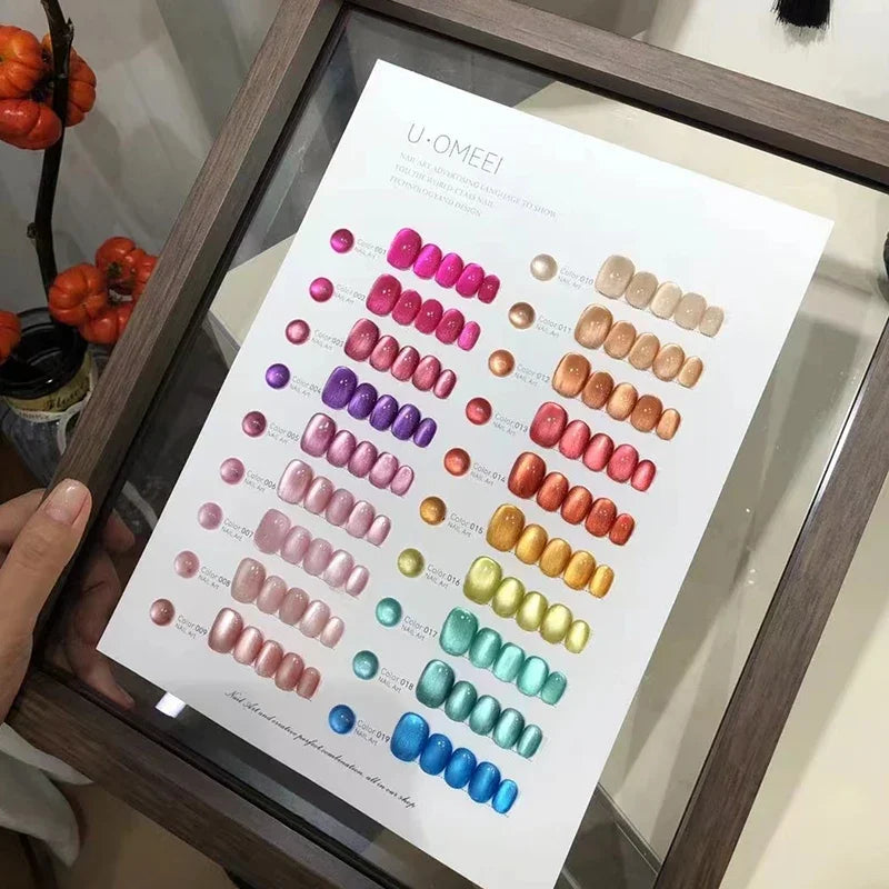 U.OMEEI Hot sale Magnetic Gel 50 colors 19 colors Cat eye Nail gel Non-toxic Uv Gel Nail salon Professional Fashion Nail art kit
