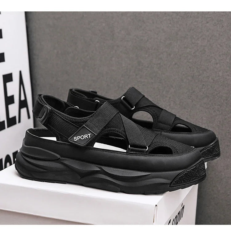 2025 NEW Height Platform Street Male Shoes Non-slip Thick Soled Sports Slides Light Outdoor Hiking Shoes Summer Men's Sandals