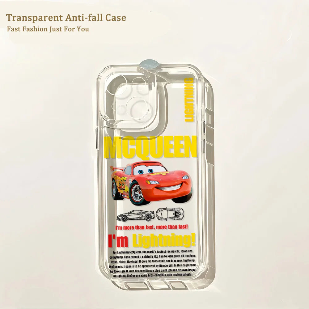 Cars Lightnings McQueens 95 Phone Case For iPhone 17e 17 16 16e 15 14 13 12 11 Mini Pro Max X XR XSMax 7 8 Air Plus Transparent