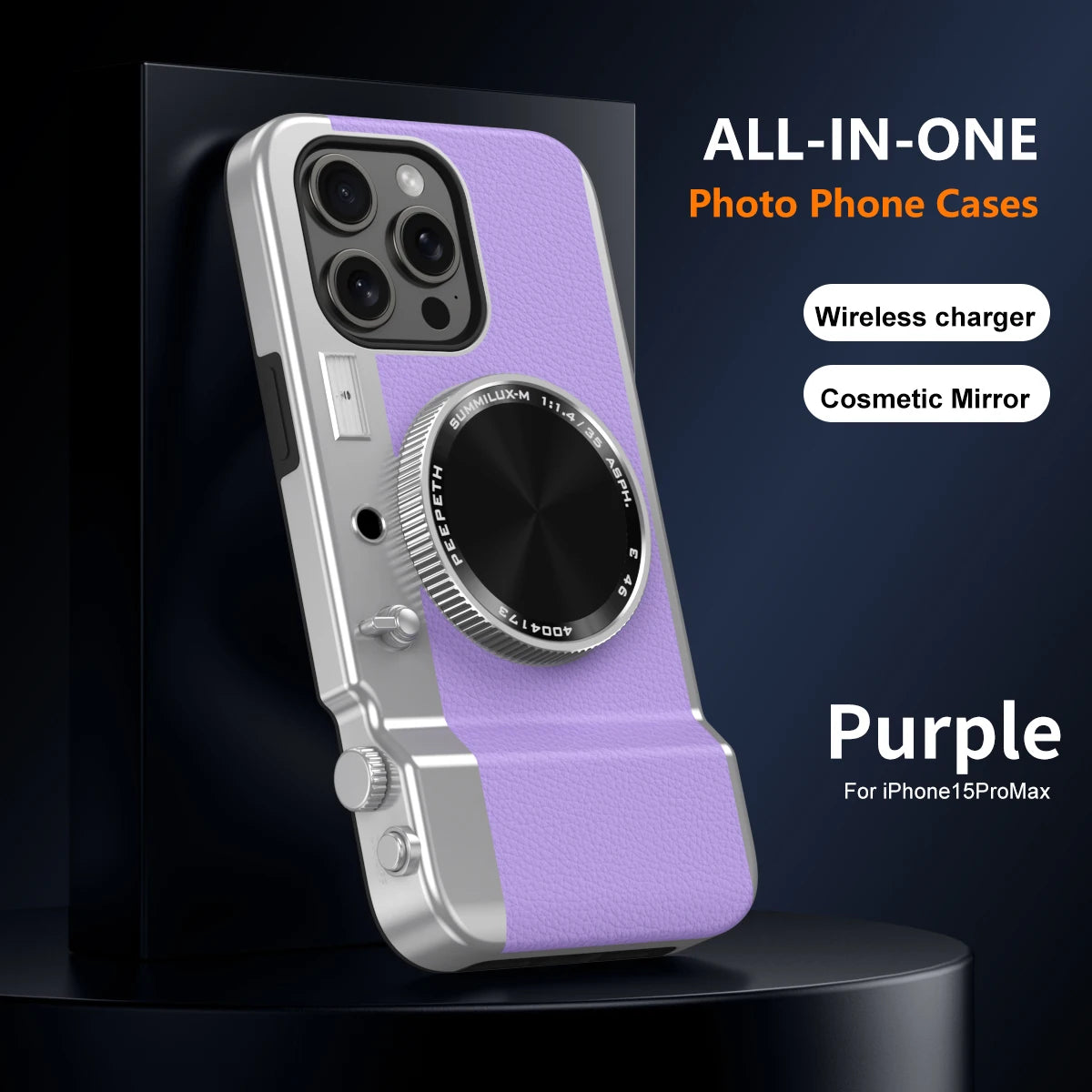 Retro Magnetic Multifunctional Camera Phone For 16 15 14 13 12 11 Pro Cosmetic Mirror Shockproof Cover
