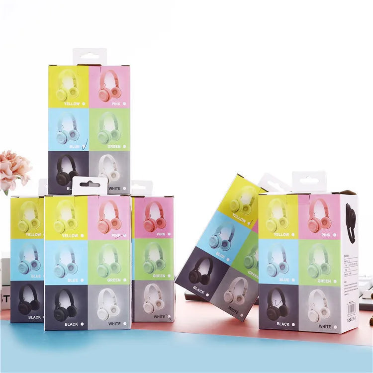 Y08 Macaron Wireless Bluetooth Headband Headphones with Mic Stereo Gaming Headset Gamer Girl Gift for Mobile Tablet