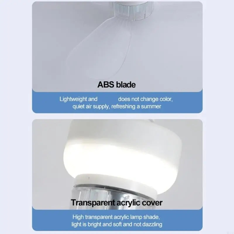 11.4Inch USB Rechargeable Camping Fan With Remote Control And LED Light 3 Speed 3 Brightness Level For Tent Outdoor