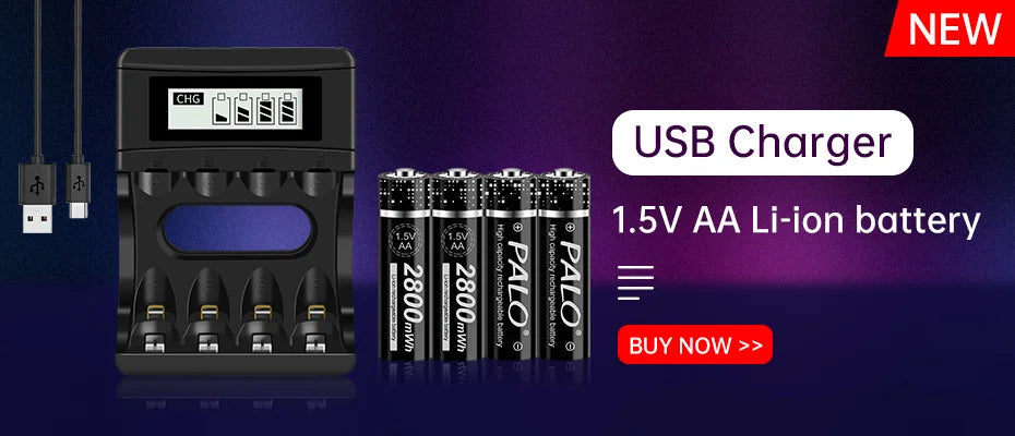 PALO 1.2V AA Rechargeable Batteries 3000mAh aa Ni-MH 100% Original High Capacity Current AA Battery Rechargeble For Camera Toys