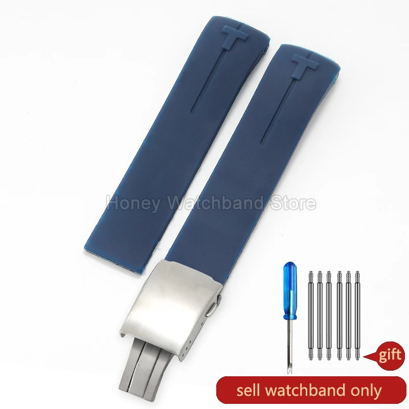 Flexible Comfortable Silicone Bracelet for Tissot T-Touch Blue Orange T013 T047 T121 Watchband Special Interface Sweat Resistant