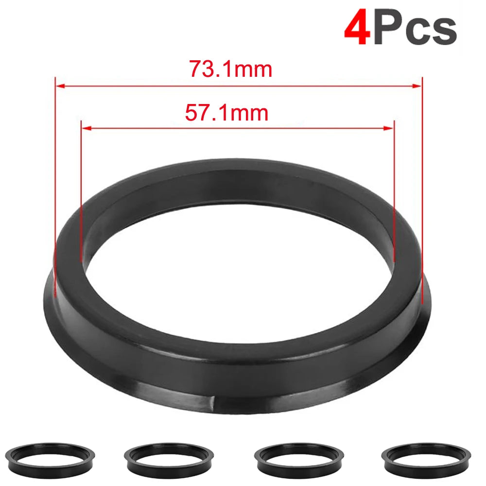 AUTCOAT 4Pcs/Set Automotive Car Plastic Wheel Hub Centric Rings Center Hubrings Bore 73.1-57.1 66.6-57.1