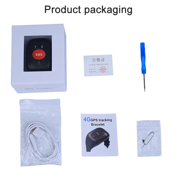 NEW Elderly GPS Tracker 4G SIM SOS Button Wristband GPS Emergency Alarm IP67 Waterproof GPS TrackingHeart Rate Blood Pressure