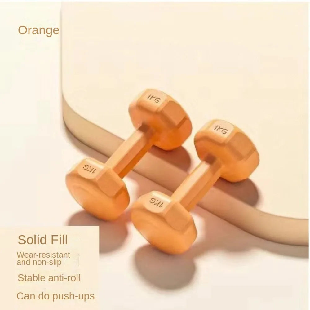 New 1kg Dumbbell Women's Fitness Home Equipment Kettlebell Children Primary School Men's Arm Muscle Yoga Small Dumbbell Set