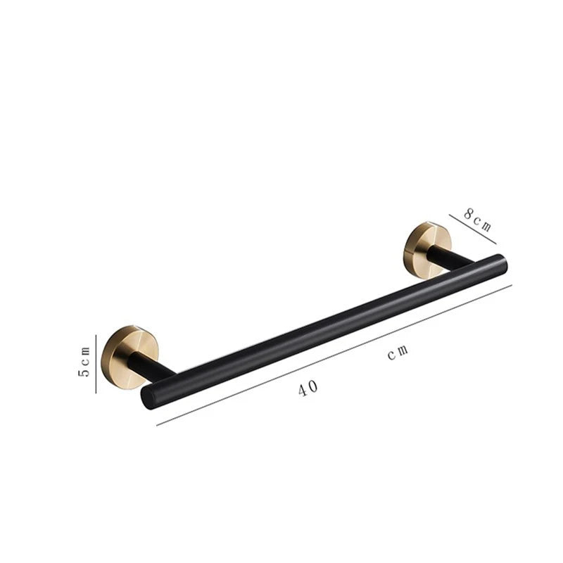 High quality 304 stainless steel bathroom accessory,single Towel bar,Towel rail, Towel holder Black Brush Gold