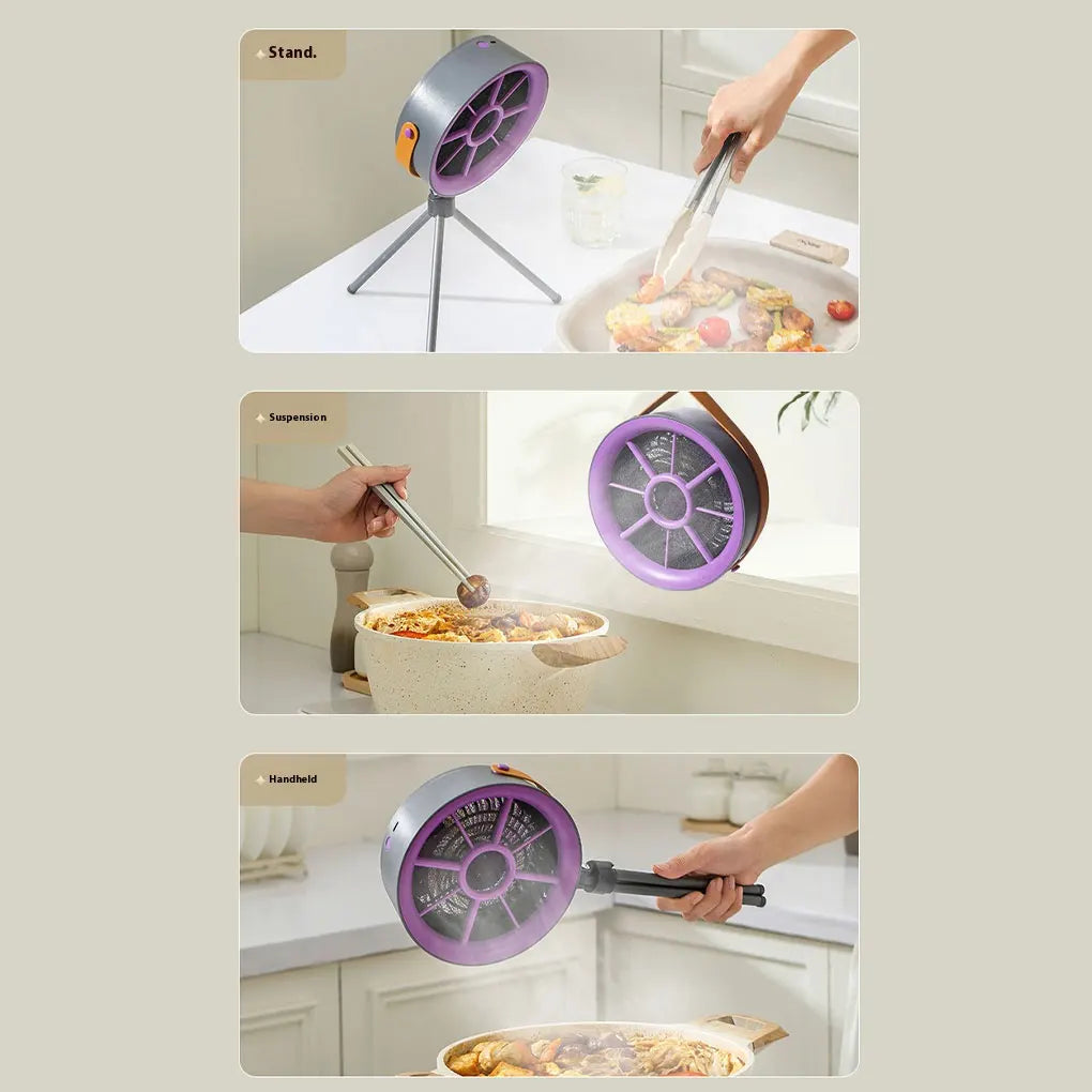 Desktop Range Hood with Filtration Kitchen Fan Portable Smoke Extractor with 3 Speeds for Outside Camping and Household