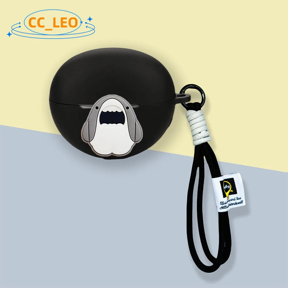 For Honor Choice EarBuds Clip Case Cute Lanyard Pendant Cartoon Cat Suitable for Honor Choice EarBuds Clip Protective Cover