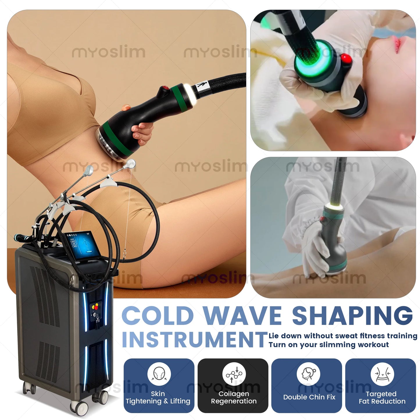 New Pro 3 Handles Micro Wave 80% Fat Reduction Safe Weight Loss Body Slimming Eliminate Double Chin Removal