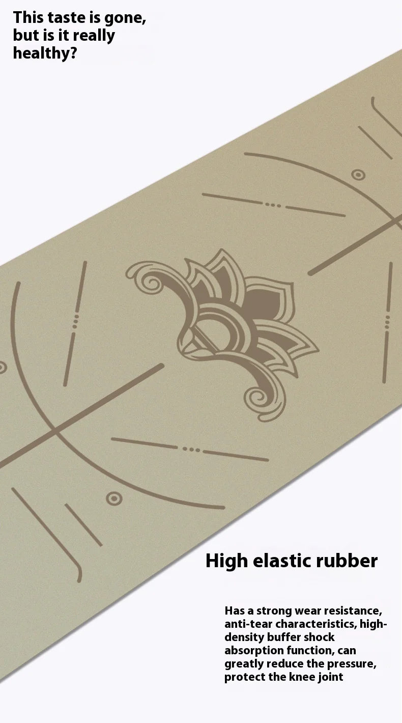 ‌2025 New Women's Home Fitness Yoga Mat - 5mm Natural Rubber with Coconut Fiber Texture, Wide Non-Slip & Durable Mat with Alignm