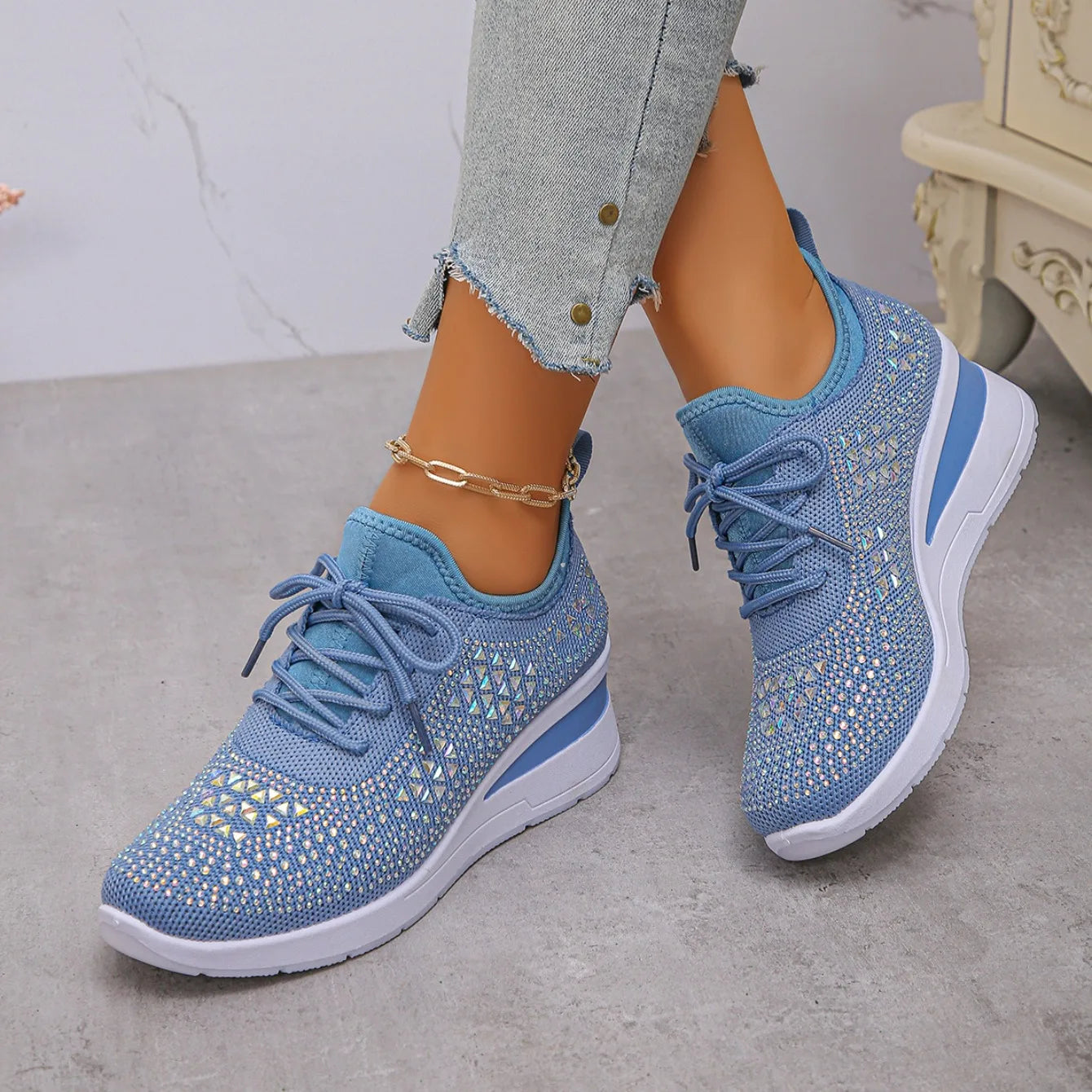 Women Sneakers 2025 New Mesh Outdoor Platform Sneakers Women Wedges Thick Bottom Breathable Casual Tennis Vulcanize Shoes Women