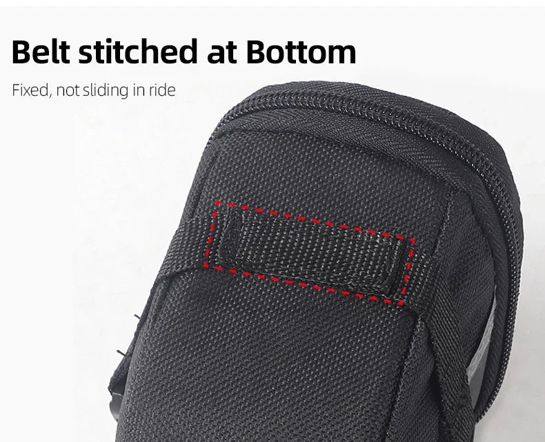 Bicycle Rear Saddle Bag Cycling Accessories Storage Panner Streamlined Tail Bag Pouch for MTB Road Bike W/Loop to Attach Light