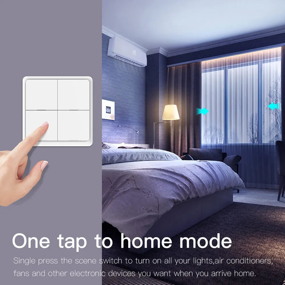 Moes ZigBee Wireless Scene Switch 12 control modes Handheld Push Button Setup Home Automation Scenario Tuya Smart Devices