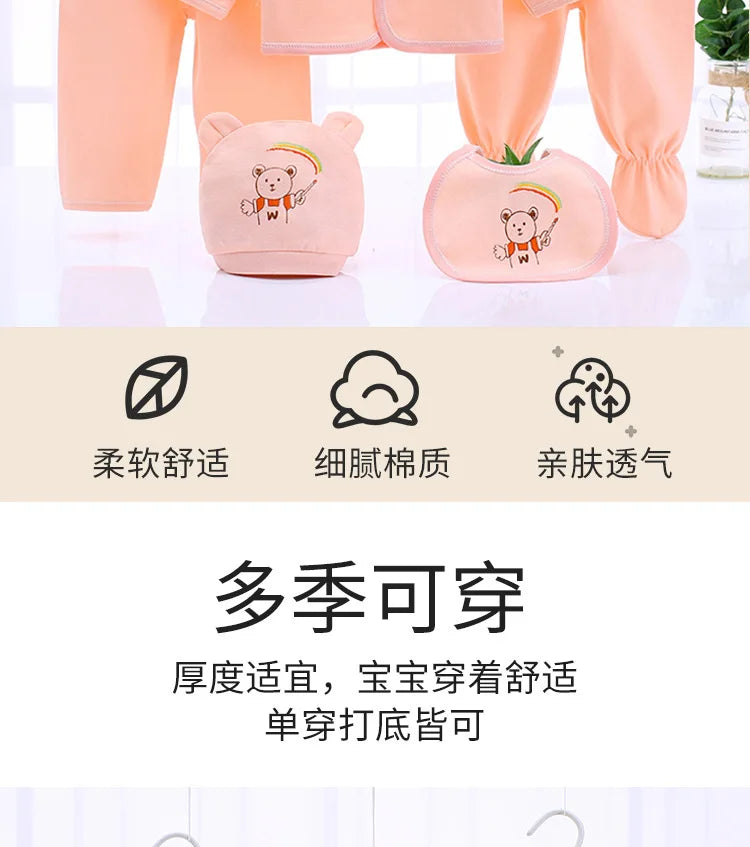 5PCS Newborn Girl Clothes Set New Born Going Home Clothes 0 3 Months Baby Clothing New Born Cotton Underwear Set