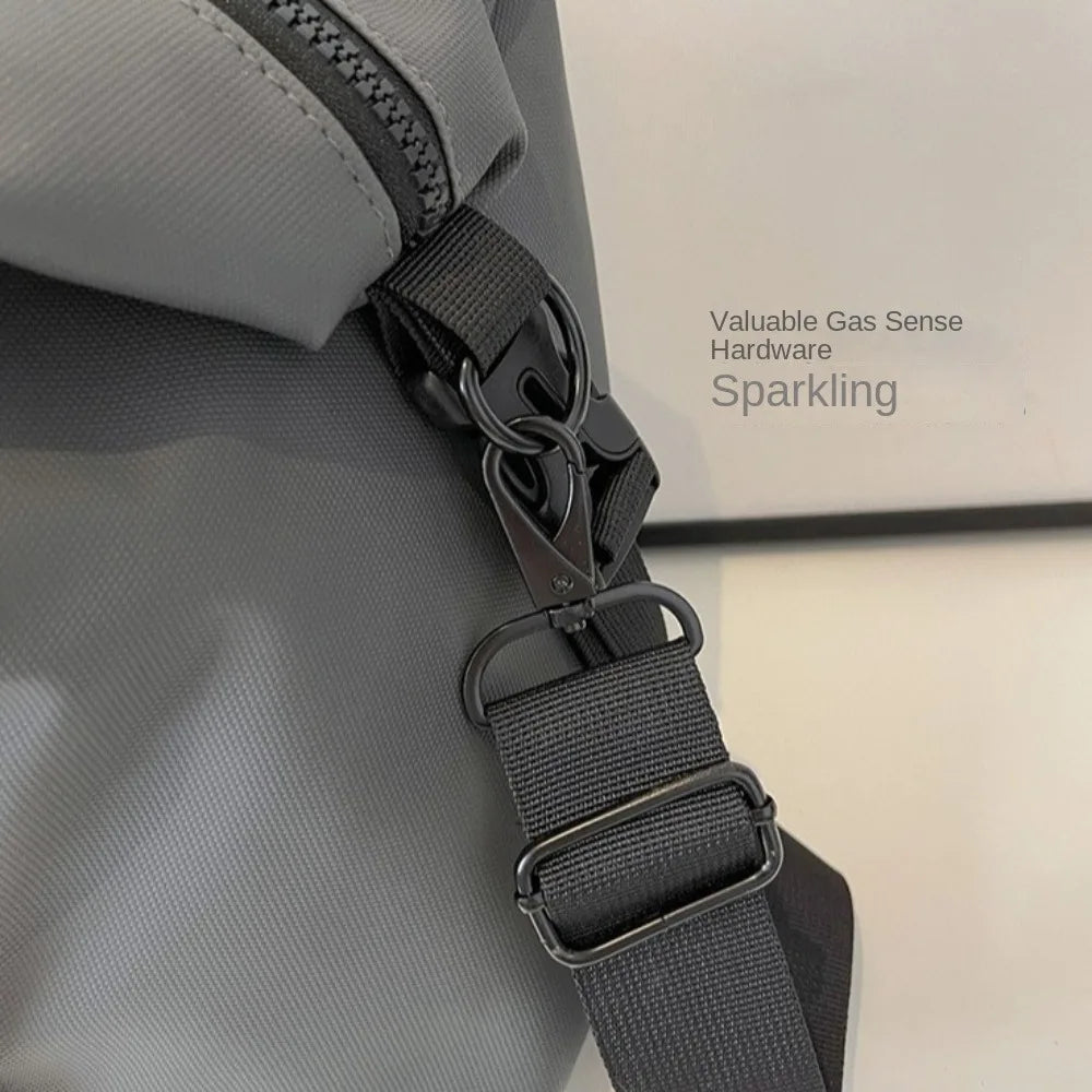 Large-Capacity Womens Travel Tote Bags Solid Color with Zipper Gym Fitness HandBag Overnight Bag Duffel Bag Sports Shoulder Pack