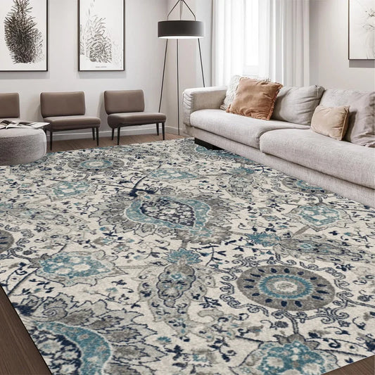Boho Vintage Washable Non-Slip Area Rug Super Soft Plush Carpet for Living Room Bedroom Classic Decor Floor Mat Cozy Home Decor