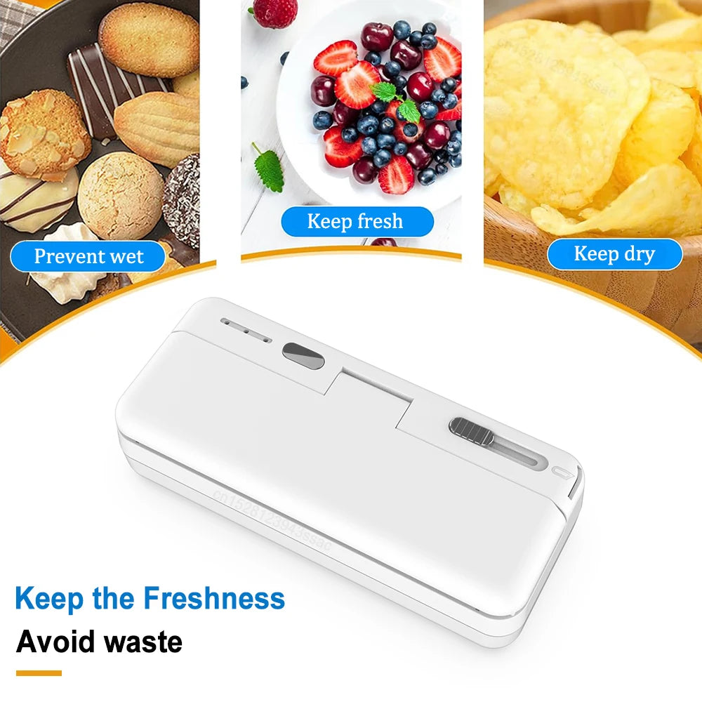 Mini Sealer Plastic Bags Heat Sealing Machine Handheld Rechargeable Food Packaging Heat Sealer Portable Thermal Bag Sealer