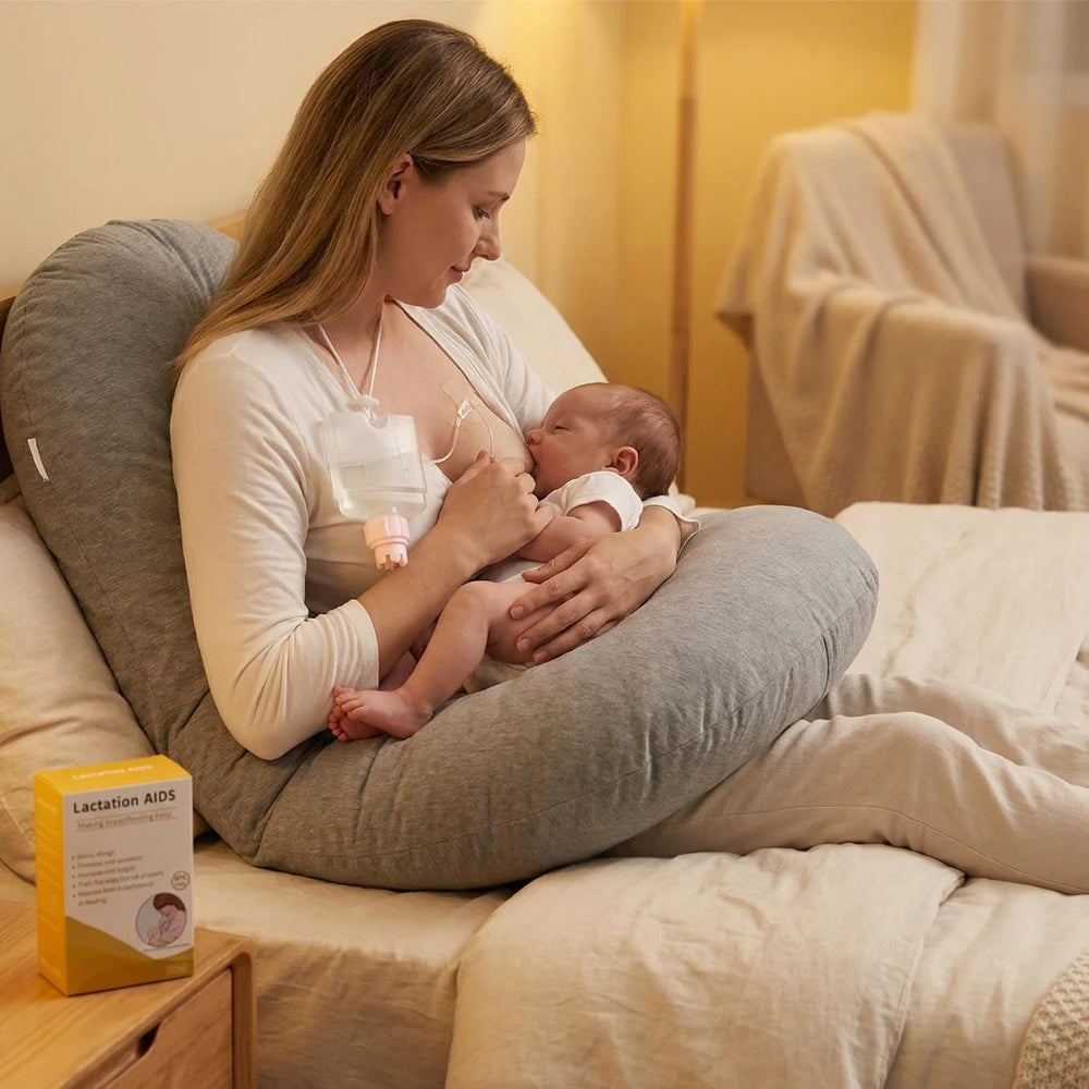 Essential Supplemental Nursing System for Breastfeeding - BPA Free Lactation Aid & Baby Feeding Bottle Combo