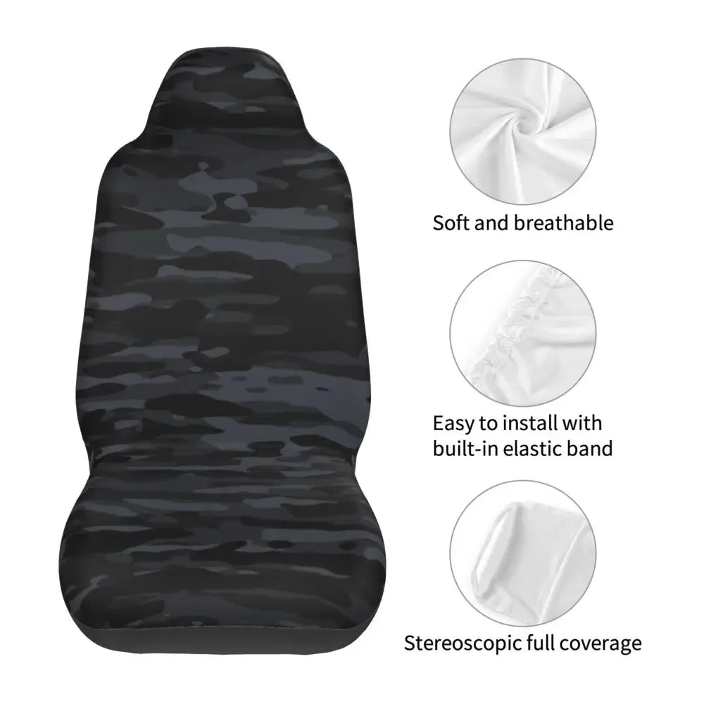 Urban Style Camouflage Universal Car Seat Cover Off-Road For SUV Multicam Front Rear Flocking Cloth Cushion Fabric Hunting