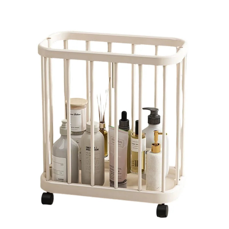 Home Portable Yoga Mat, Fitness Equipment Storage Basket, Snacks and Toys Storage Cart, Large Capacity Storage Clothes Rack