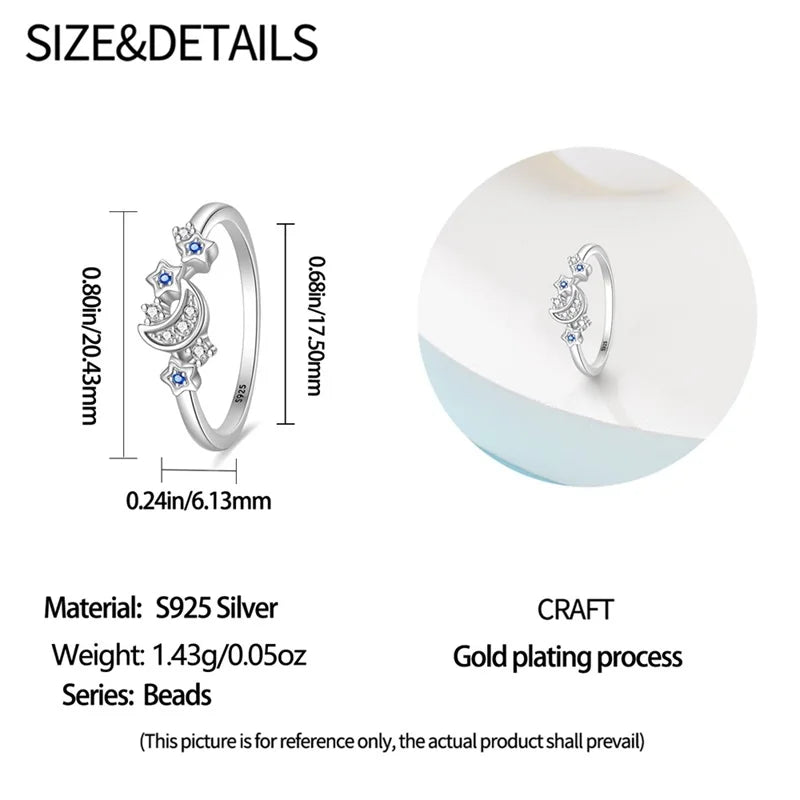 925 Silver Romantic Princess Pink Bow Rings For Women Fashion Star Moon Devil's Eye Ring Valentine's Day Wedding Jewelry Gifts