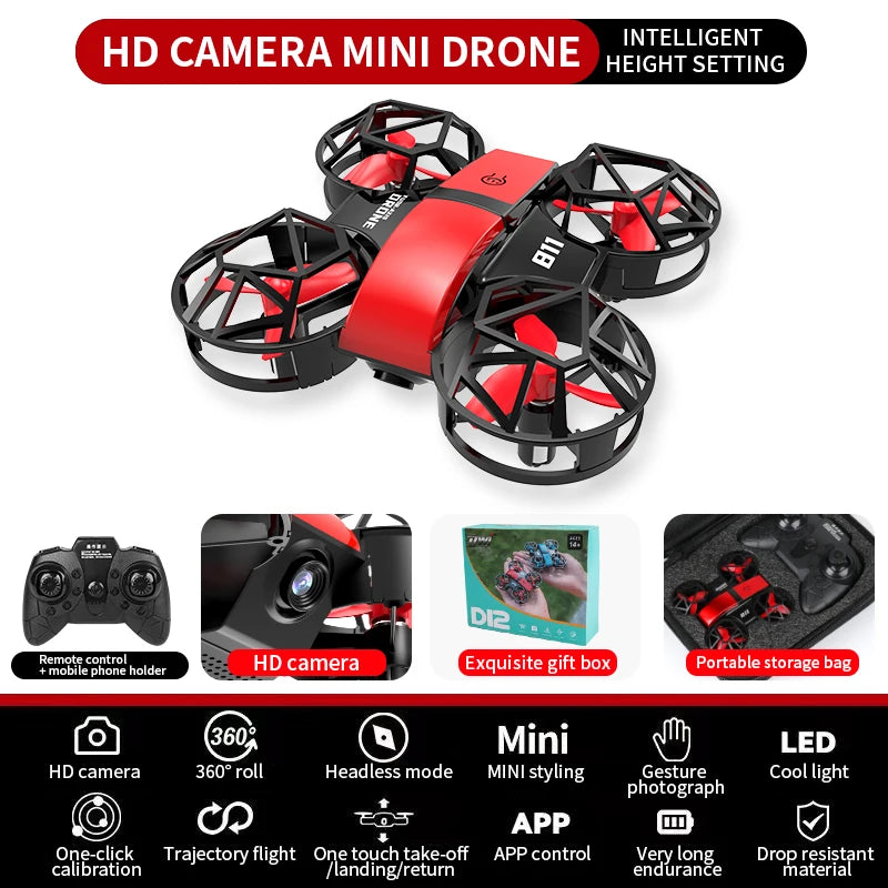 DWI Mini Drone 4k Profession HD Wide Angle Camera 1080P WiFi FPV Drone Camera Height Keep Drones Camera Helicopter Toys Gifts