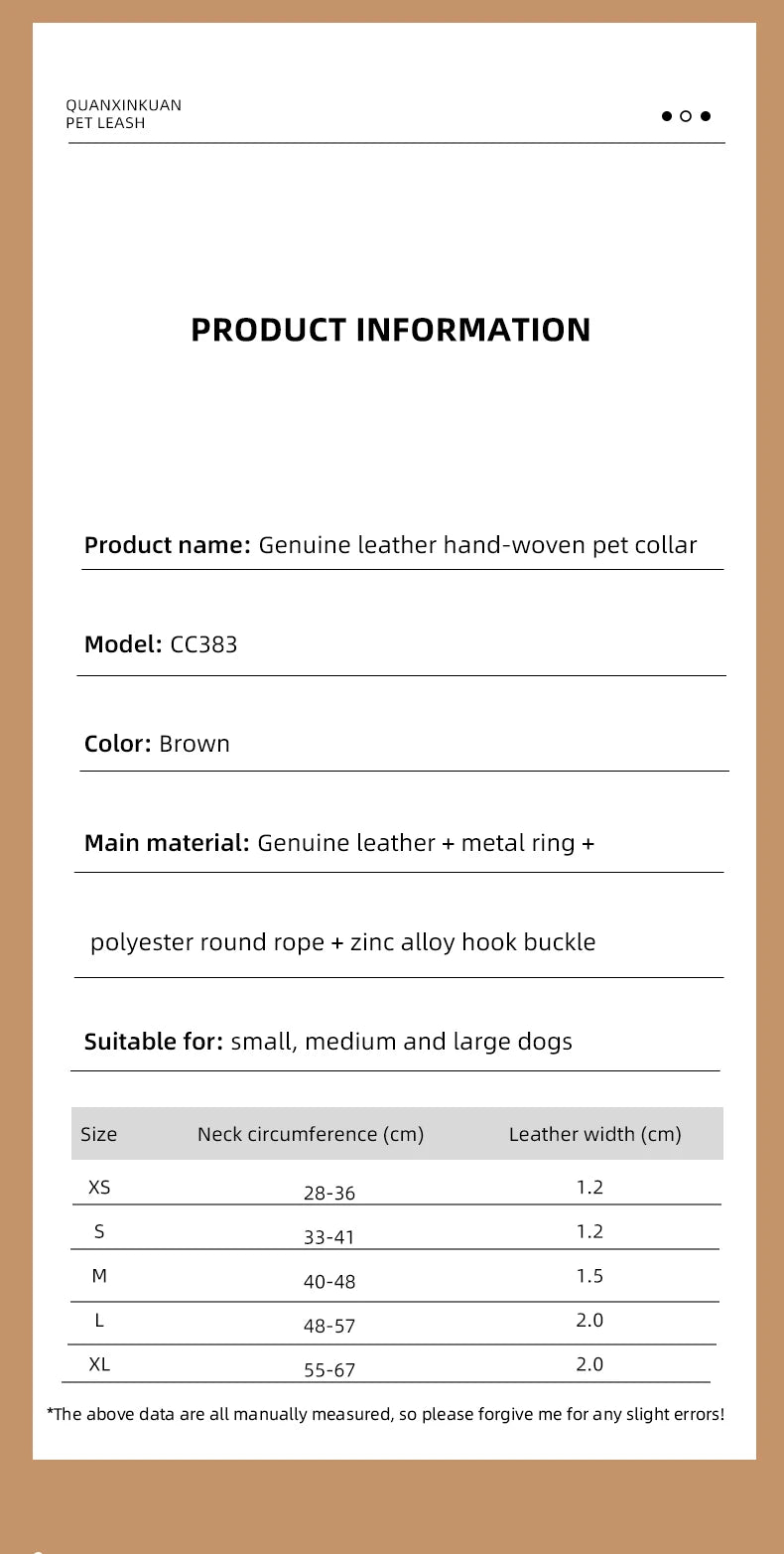 Genuine Leather Collar For Strong And Durable Puppy Medium Large Dogs Fashion Braided Colorful Nylon Rope Dog Collar New Arrival