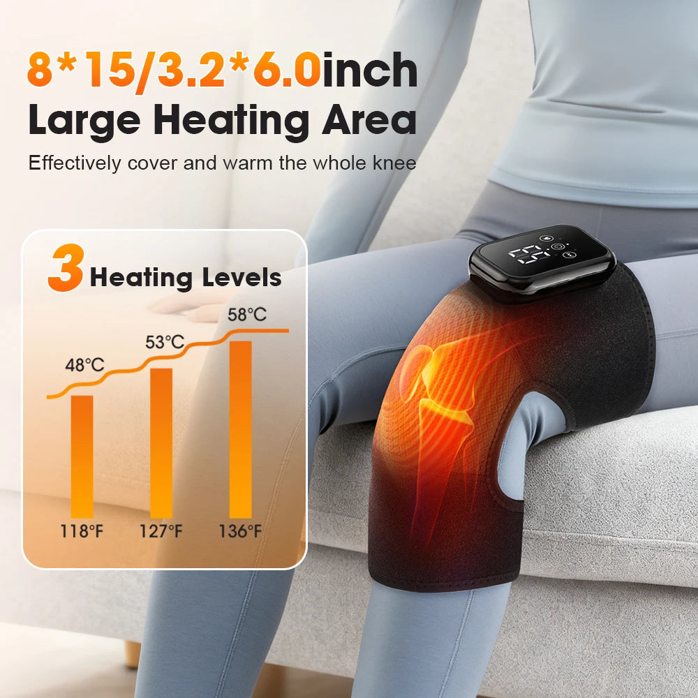 Heating Massage Knee Pad Shoulder Elbow Smart Vibration Hot Compress Protemote Blood Circulation Muscle Relax Joint Massager