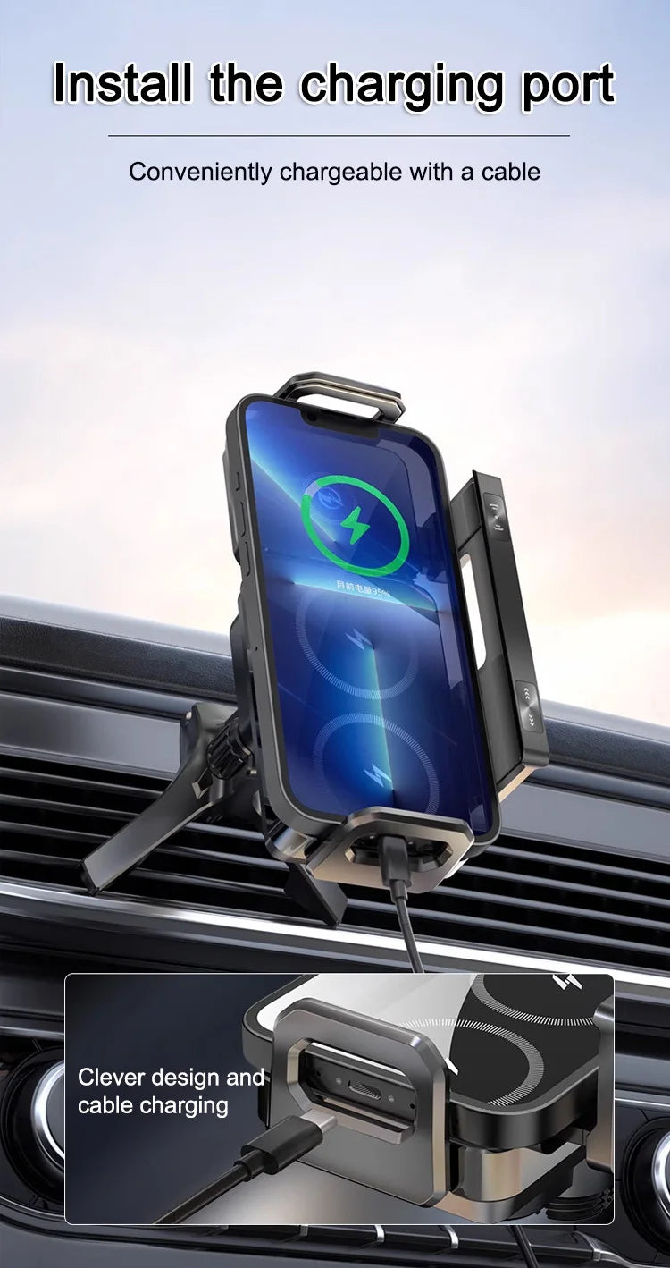 Intelligent Mobile Phone/Pad Holder Magnetic Phone Holder for Car Auto Rotating Phone Holder Wireless Car Charger
