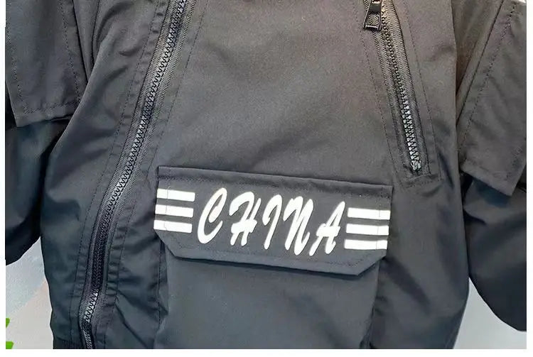 Baby Boys' Clothing Set Spring and Autumn New Handsome Children's Hooded Jacket Pants Two Piece Clothing Sports Set 2-9Y