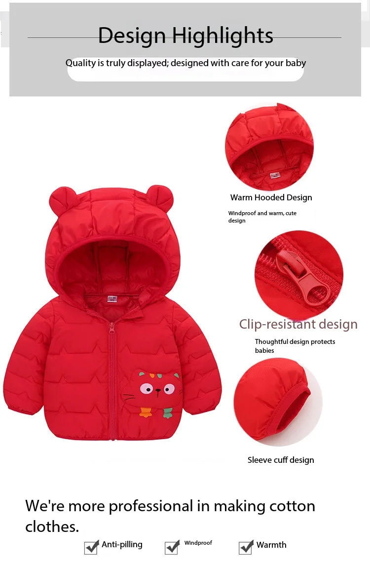 Baby Children Coats Winter Thick Jackets For Boys Warm Plush Thicken Outerwear For Girls Fur Hooded Jacket Kids Clothes Snowsuit