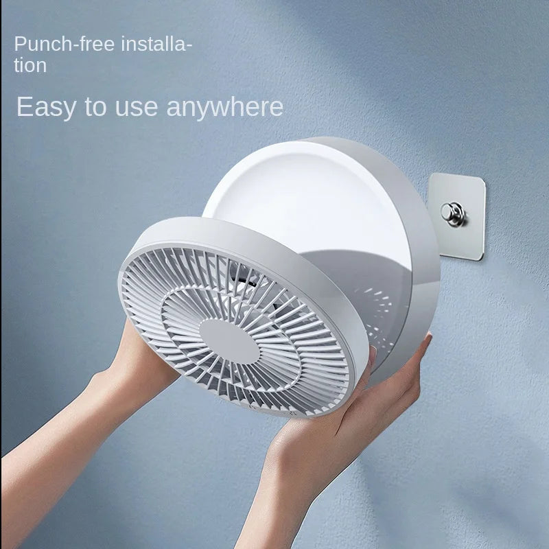 2023 New Fan With Remote Control Portable Wall-hanging Rechargeable Usb Electric Folding Fan Nightlight Air Cooler Household