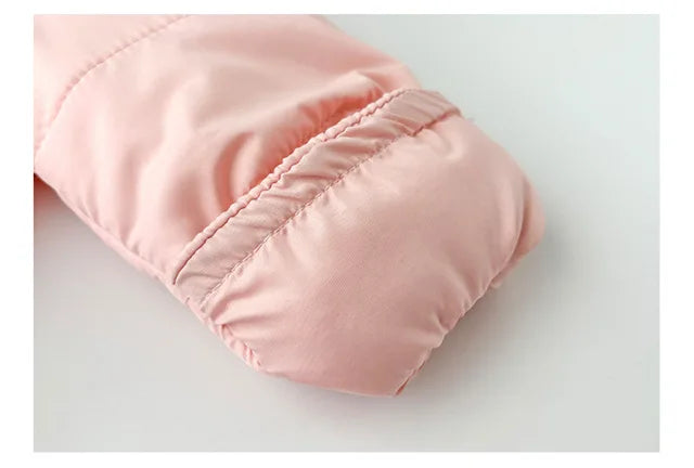 Winter New Baby Boys Girls Bodysuit Solid Color Lining Plush Thick Warm Hooded Jumpsuits For 6M-30M Kids Cotton Romper Snowsuit