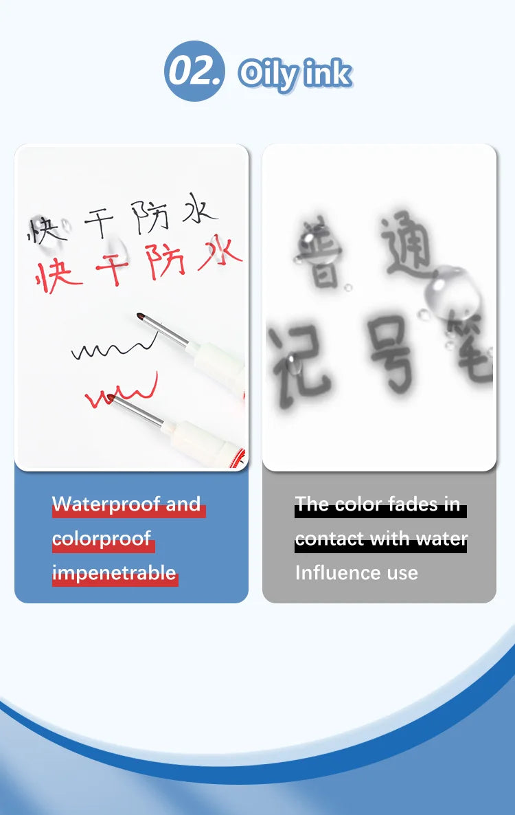 4Pcs/Set 20mm Deep Hole Long Nib Head Markers For Metal Perforating Pen Waterproof Bathroom Woodworking Decoration Multi-Purpose