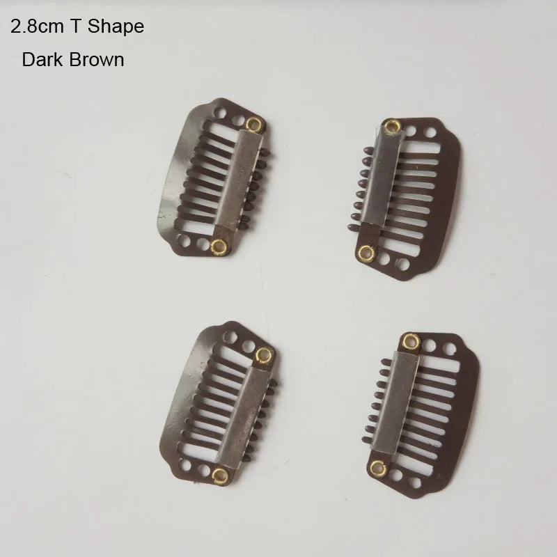 30pcs 2.3cm-3.6cm Hair Extension Clips Wig Clips For Human Hair Bangs Snap Hair Clips For Extensions Metal Comb For Closure