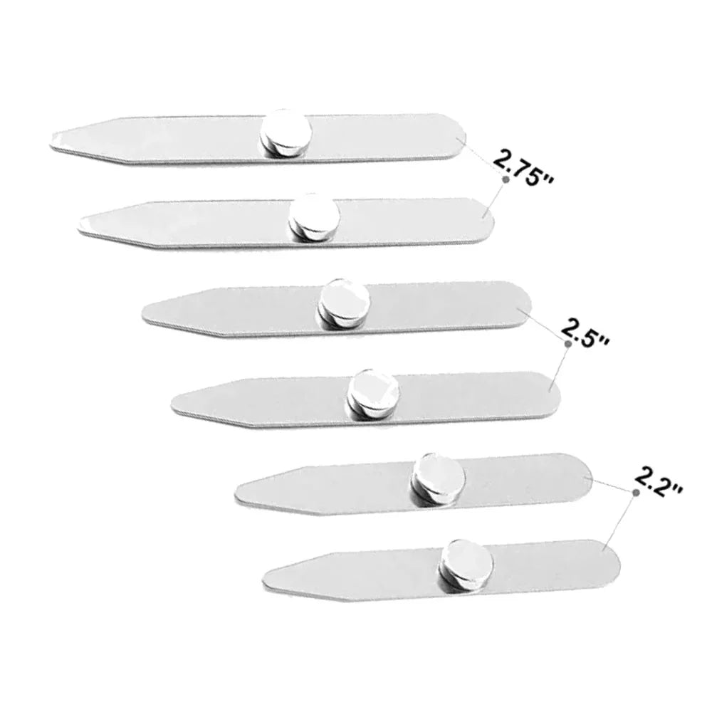 [6Pcs] Stainless Steel Collar Stiffeners with 6 Magnets, Magnetic Collar Stays Metal Shirt Collar Stiffeners with Box for Men