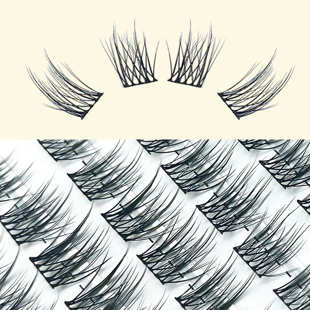 90 Bundles Mink Individual Cluster Lashes 3D Natural Russian Manga Eyelash Extensions DIY Makeup Tool for Women