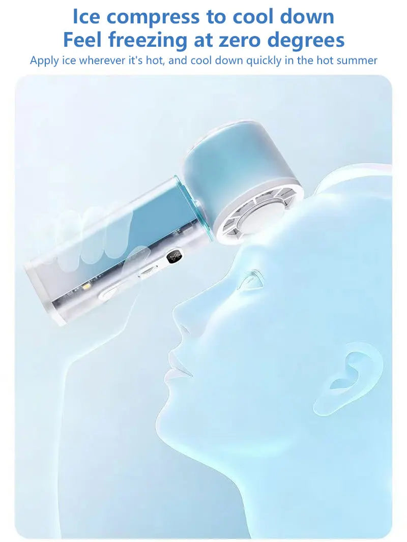 Lenovo Handheld Mini Fan Electric Hand Fans Ice Compress High-Speed Cooling USBRechargeable Portable LED Digital Display